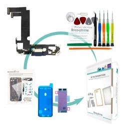 Kit de réparation avec connecteur de charge Lightning pour iPhone 12 mini Bleu photo 1