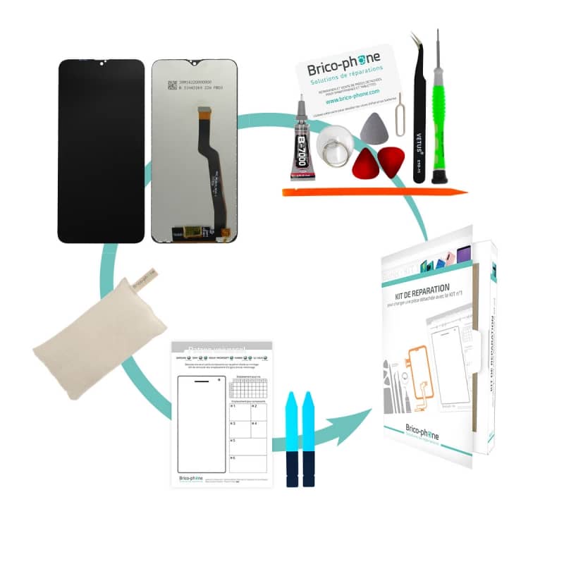 Kit de réparation avec écran compatible pour Samsung Galaxy A10 photo 1