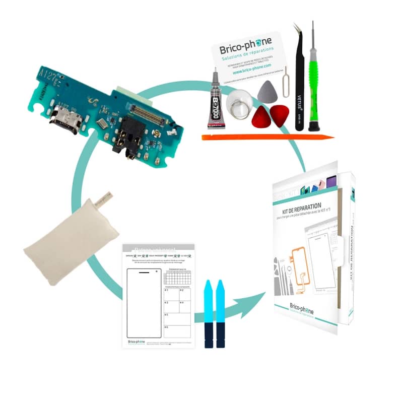 Kit de réparation avec connecteur de charge USB Type-C pour Samsung Galaxy A12 Nacho photo 1