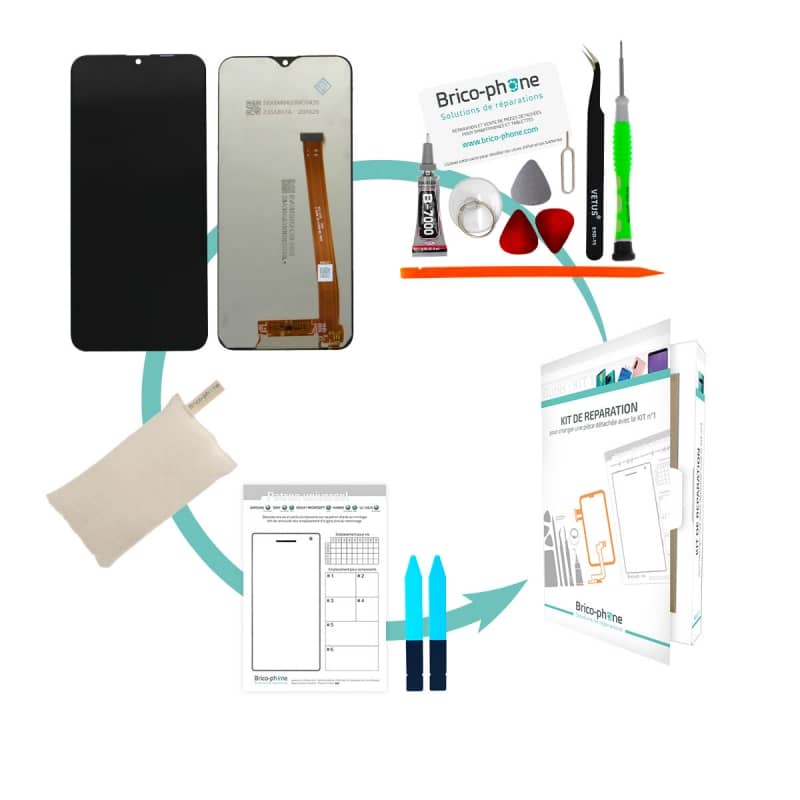 Kit de réparation avec écran compatible pour Samsung Galaxy A20e photo 1