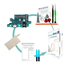 Kit de réparation avec connecteur de charge USB Type-C compatible + prise Jack et micro pour Samsung Galaxy A40 photo 1