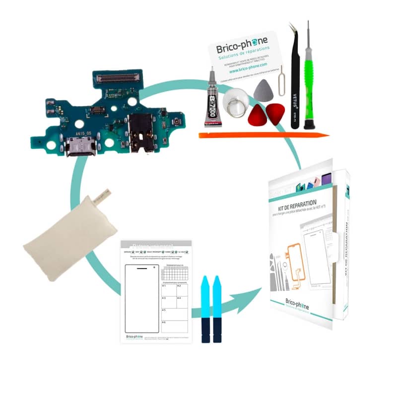 Kit de réparation avec connecteur de charge USB Type-C pour Samsung Galaxy A41 photo 1