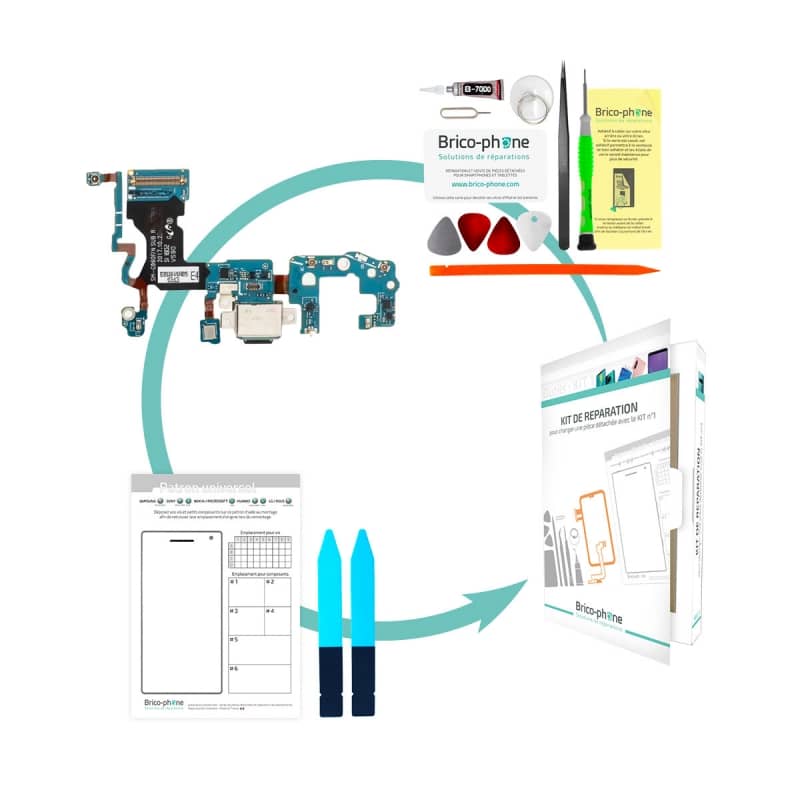 Kit de réparation avec connecteur de charge Type-C compatible pour Samsung Galaxy S9 photo 1