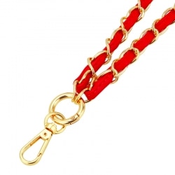 Tour de cou Cuir Rouge Longueur 120 cm photo 3