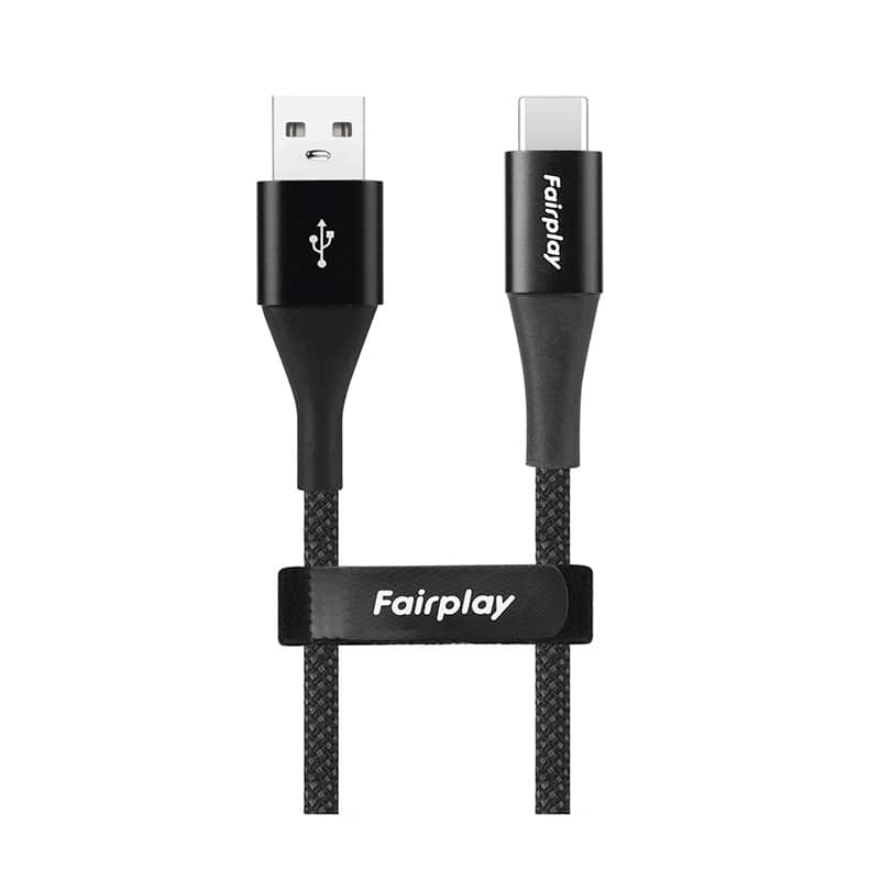 Câble USB-C Tressé Noir COSMOS 1m photo 1