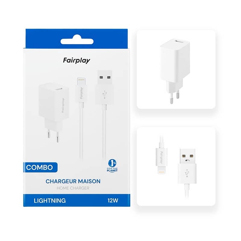 Chargeur 12W et Câble Lightning 1m - Blanc photo 1