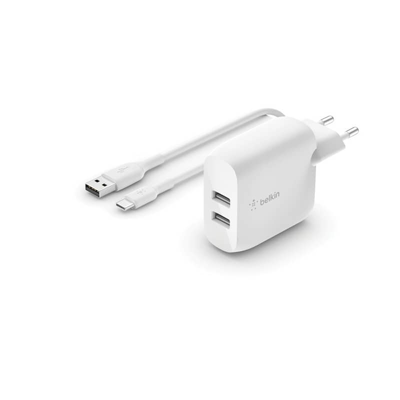 Chargeur BELKIN avec câble USB-C et 2 Ports USB-A, 24W photo 1