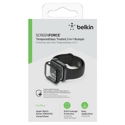 Verre trempé anti-bactérien Belkin avec bumper noir pour Apple Watch 40/41 mm photo 3