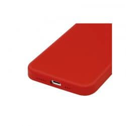 Housse silicone Rouge de Mars pour iPhone 14 Pro avec intérieur microfibres