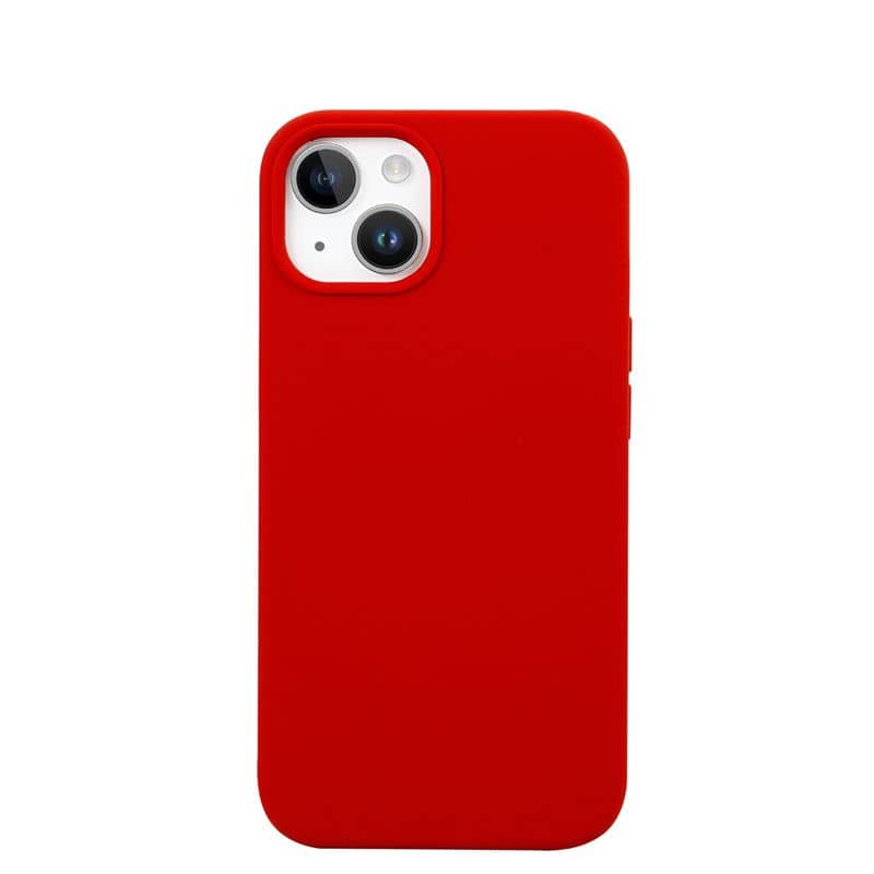 Housse silicone Rouge de Mars pour iPhone 14 Plus avec intérieur microfibres