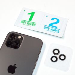 Verre trempé 3D Noir pour lentille de caméra iPhone 15, iPhone 15 Plus