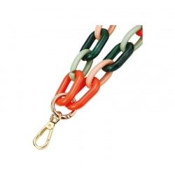 Tour de cou bijoux Multicolore vert et orange - Longueur 120cm photo 3