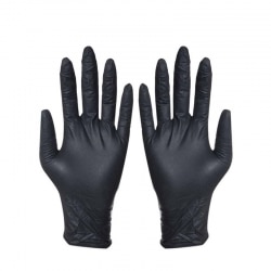 Boîte de 100 gants en silicone noir - Taille L photo 1
