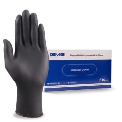 Boîte de 100 gants en silicone noir - Taille L photo 4