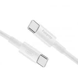 Câble de charge rapide Blanc USB-C à USB-C 60W 1m photo 3