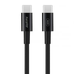 Câble de charge rapide Noir USB-C à USB-C 60W 1m photo 1