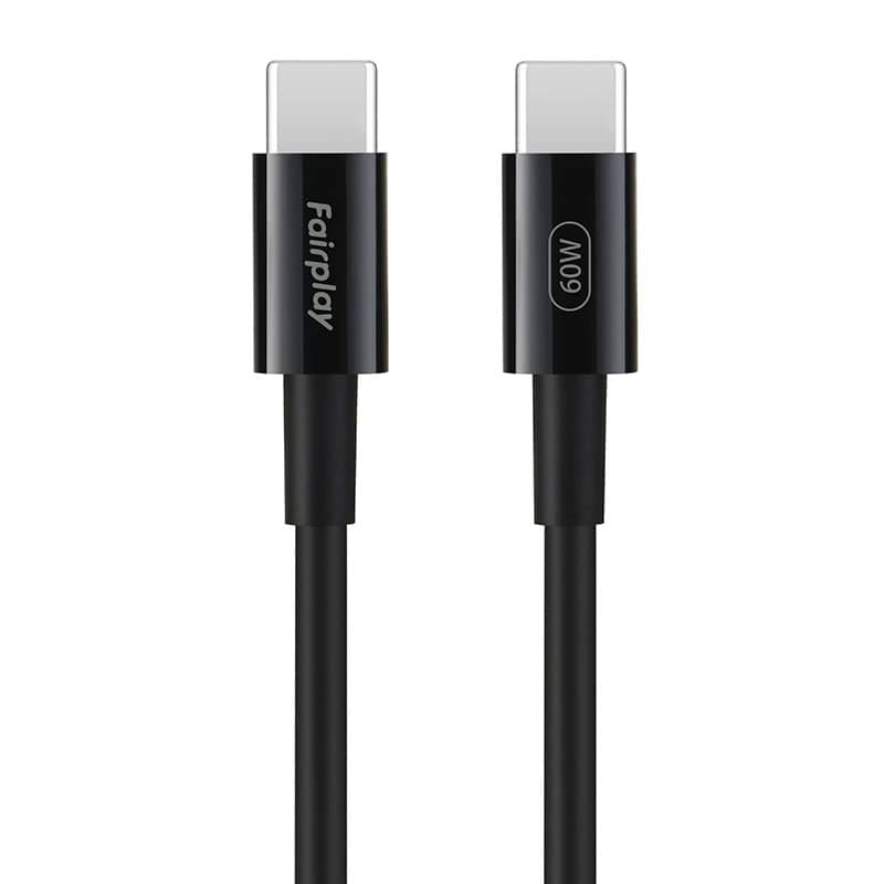 Câble de charge rapide Noir USB-C à USB-C 60W 2m photo 1