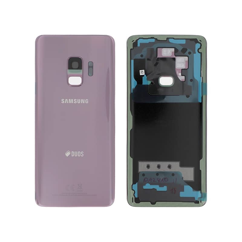 Vitre arrière d\'origine pour Samsung Galaxy S9 Violet avec logo DUAL photo 1