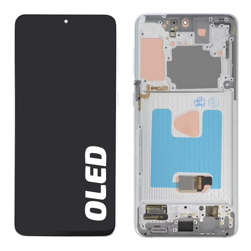 Ecran complet Oled avec châssis pour Samsung Galaxy S21+ Argent_photo1