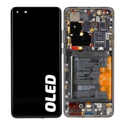 Bloc écran OLED complet pré-monté sur châssis + batterie pour Huawei Honor P40 Pro+ noir_photo1