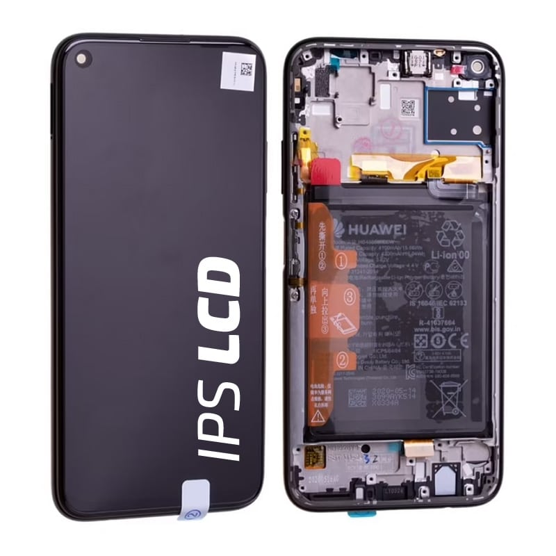 Bloc écran IPS LCD complet pré-monté sur châssis + batterie pour Huawei P40 Lite Noir photo 2