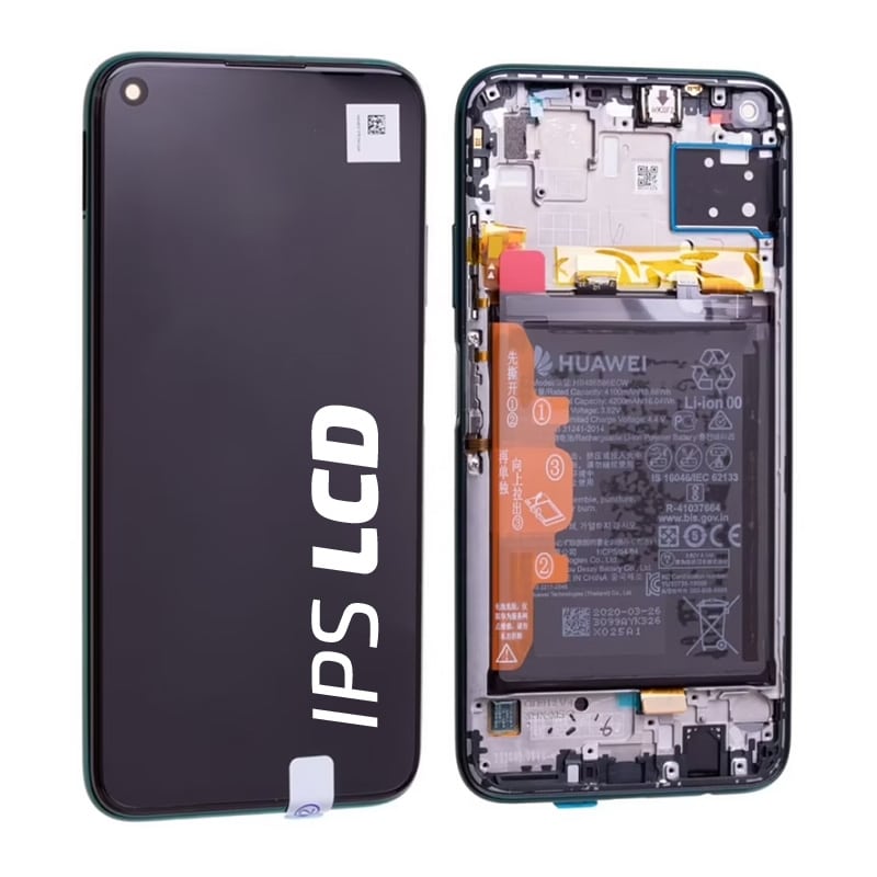 Bloc écran IPS LCD complet pré-monté sur châssis + batterie pour Huawei P40 Lite Vert photo 2