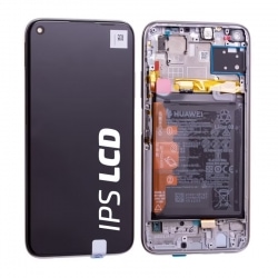 Bloc écran IPS LCD complet pré-monté sur châssis + batterie pour Huawei P40 Lite Rose photo 2