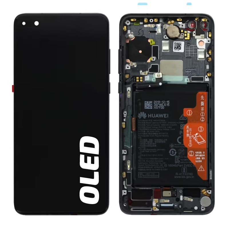 Bloc écran OLED complet pré-monté sur châssis + batterie pour Huawei P40 Noir photo 2