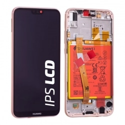 Bloc Ecran Rose Sakura COMPLET prémonté sur chassis + batterie pour Huawei P20 Lite