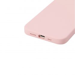 Housse silicone rose clair pour iPhone 16