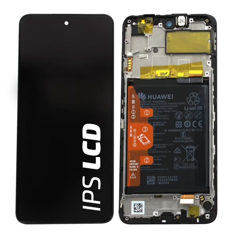 Bloc écran IPS LCD complet pré-monté sur châssis + batterie pour Huawei P smart 2021 Noir_photo1