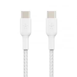 Câble tressé BELKIN USB-C vers USB-C 2 mètres blanc photo 1