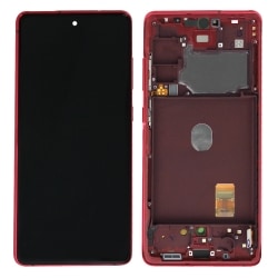 Kit de réparation avec bloc écran Super AMOLED pré-monté sur châssis pour Samsung Galaxy S20 FE Rouge photo 2