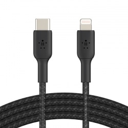 Câble BELKIN tressé USB-C vers lightning 1m - Noir photo 1