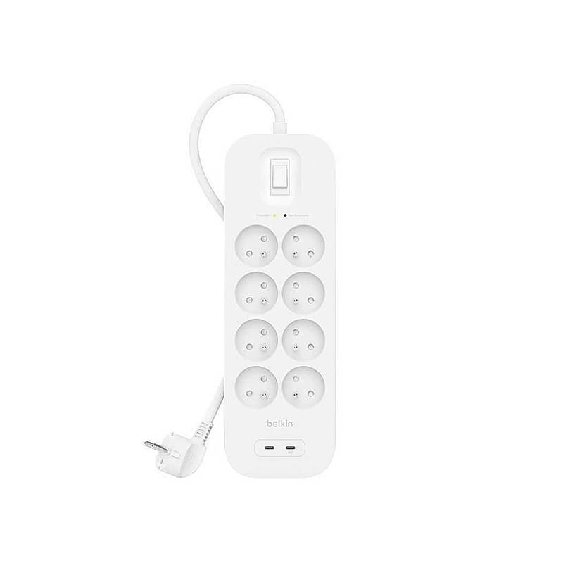 Multiprise parafoudre avec 8 prises et 2x USB-C charge rapide Belkin photo 1