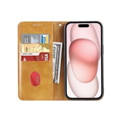 Housse portefeuille pour iPhone 16 Pro - Marron