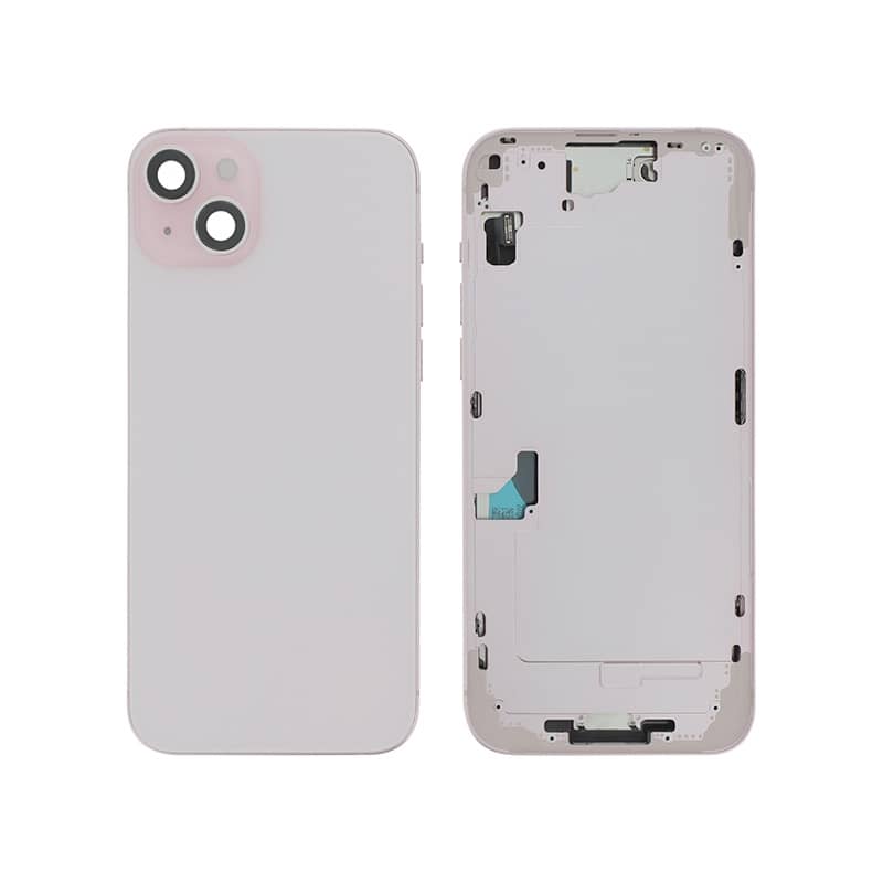 Châssis avec vitre arrière pour iPhone 15 Plus Rose photo 1