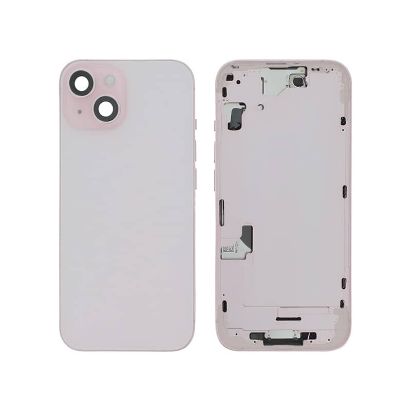 Châssis avec vitre arrière pour iPhone 15 Rose photo 1