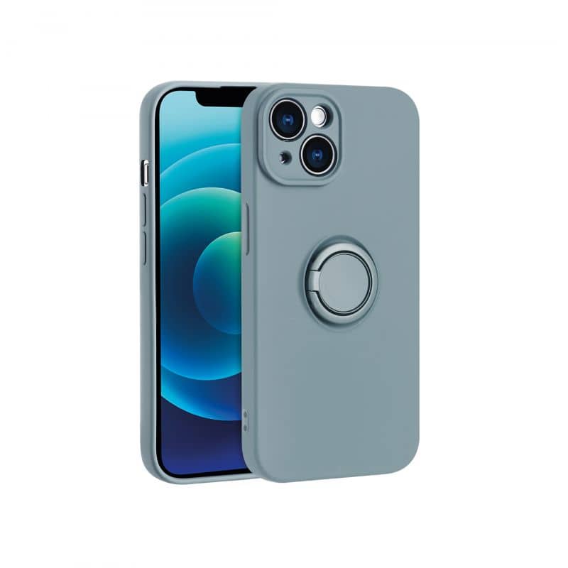 Coque avec anneau gris bleu pour iPhone 7, 8, SE 2020