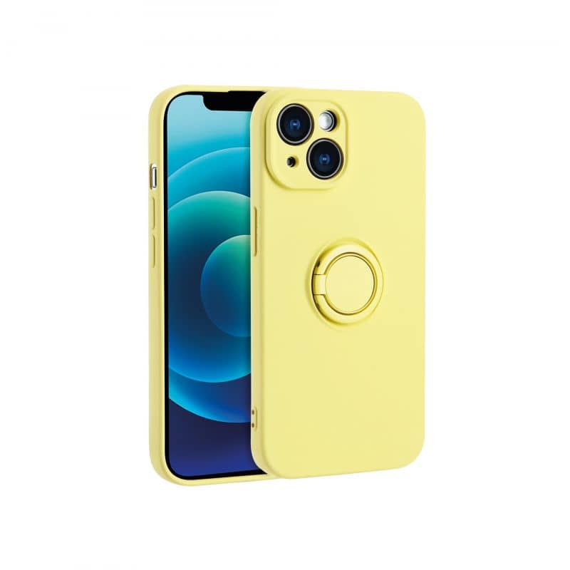 Coque avec anneau jaune pour iPhone 11