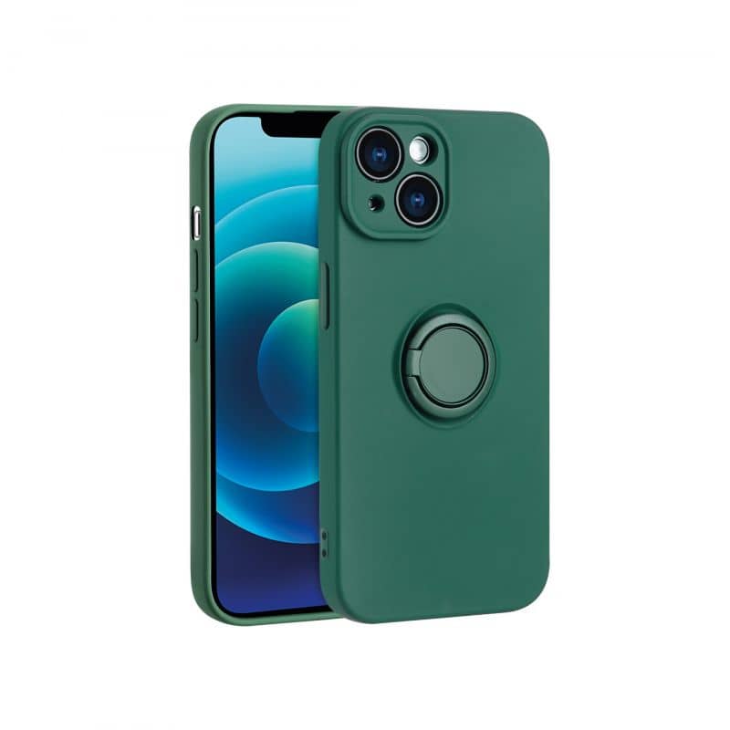 Coque avec anneau vert foncé pour iPhone 11