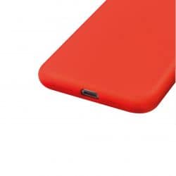 Housse silicone pour iPhone 14 avec intérieur microfibres Rouge