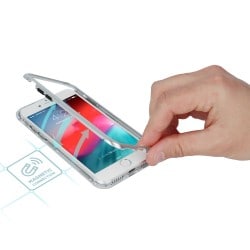 Coque transparente avec bumper magnétique Argent pour iPhone 6 et 6S Photo 4