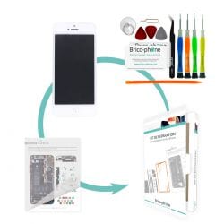 Kit de réparation Brico-phone avec écran BLANC iPhone 5 PREMIUM pré-assemblé