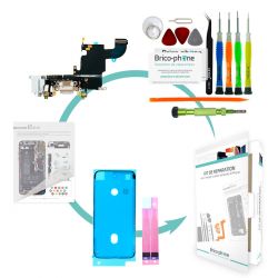 Kit de réparation Brico-phone avec connecteur de charge et prise jack BLANC iPhone 6S