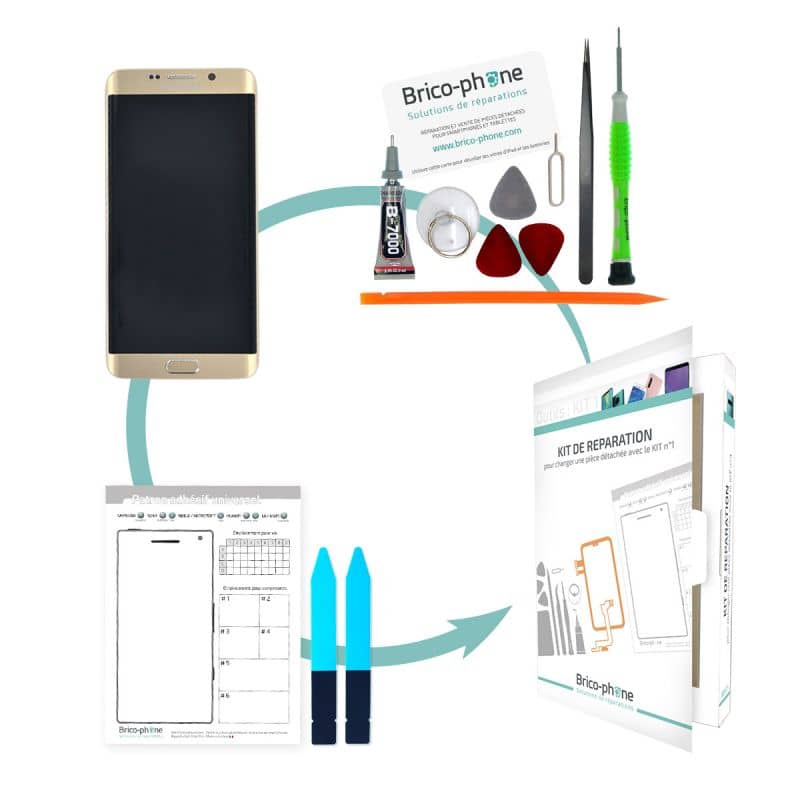 Kit de remplacement Ecran complet GOLD Samsung Galaxy S6 Edge Plus