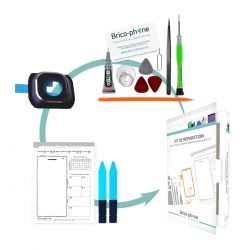 Kit Bricophone avec lentille de caméra arrière Noire Samsung Galaxy S6