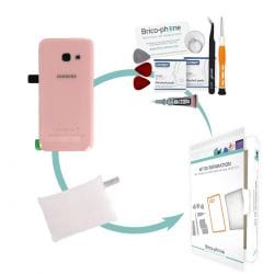 Kit de remplacement Vitre arriére PINK Samsung Galaxy A3 2017