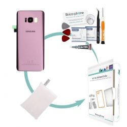 Kit de réparation Vitre arrière d'origine Samsung Galaxy S8 Rose Poudré