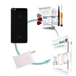 Kit de réparation Vitre arrière Noire d'origine avec lecteur d'empreintes Huawei P10 Lite